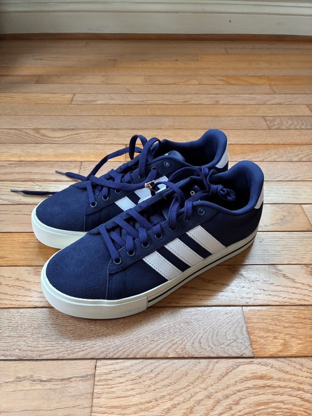 adidas Navy and White Low-Top Canvas Sneakers